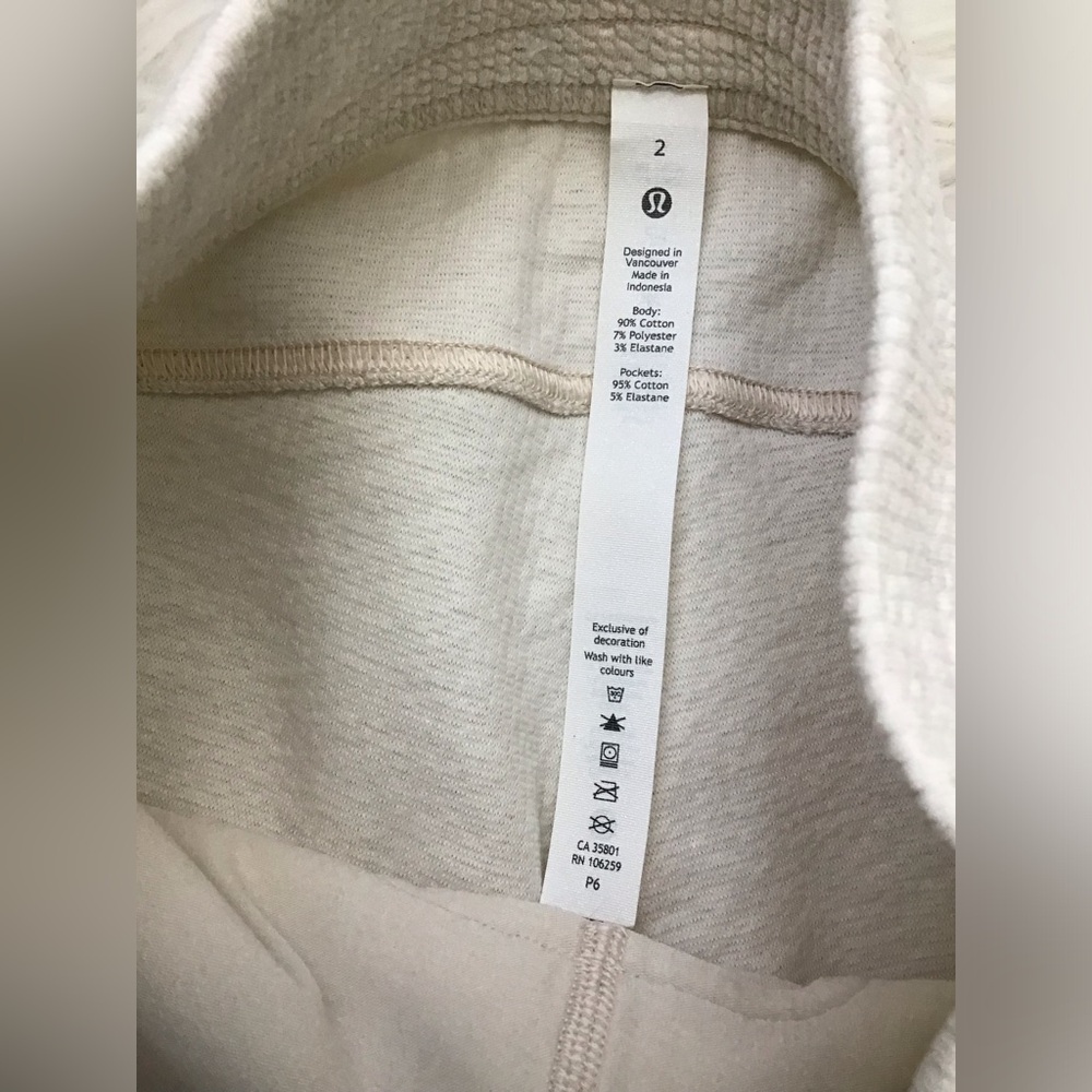 EUC LULULEMON Ribbed High-Rise Jogger 25" *7/8 Length Heathered White Opal 2 - Picture 11 of 13